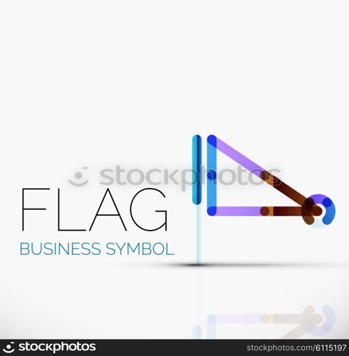 Logo flag, abstract vector linear geometric business icon