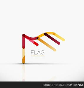 Logo flag, abstract vector linear geometric business icon