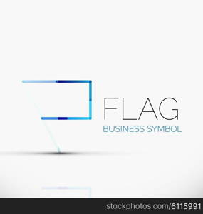 Logo flag, abstract vector linear geometric business icon