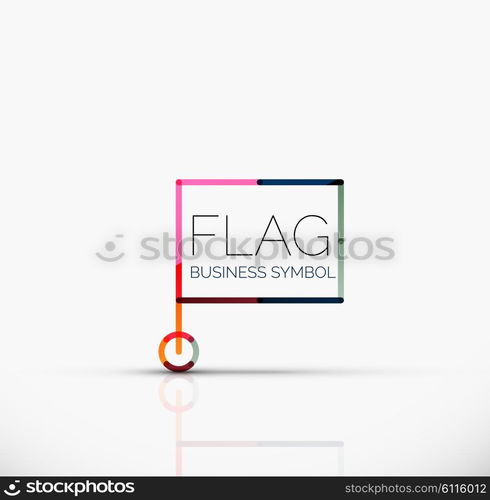 Logo flag, abstract vector linear geometric business icon