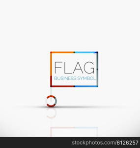 Logo flag, abstract vector linear geometric business icon