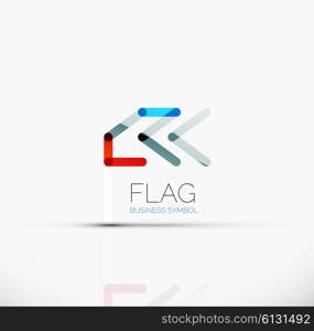 Logo flag, abstract vector linear geometric business icon