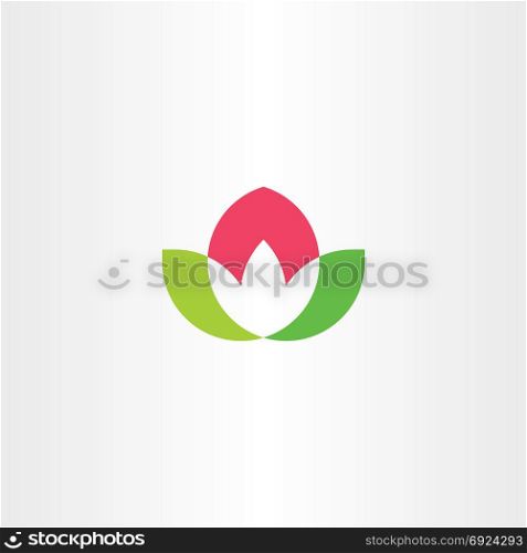 logo flower with leaves vector design