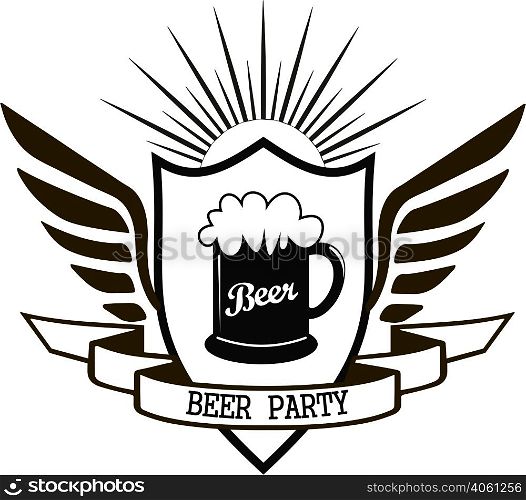 logo for a beer party in vintage style vector. beer party