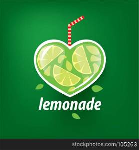 logo for lemonade. Vector icon for drinks and lemonades citrus