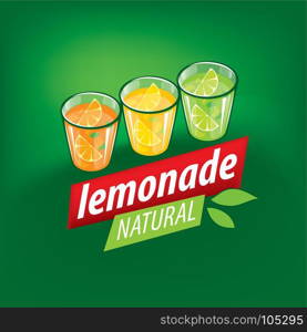 logo for lemonade. Vector icon for drinks and lemonades citrus