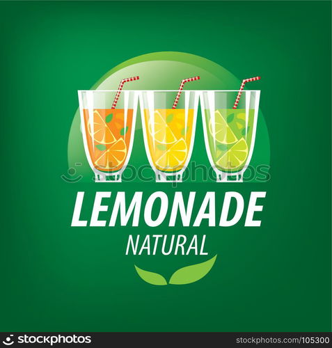 logo for lemonade. Vector icon for drinks and lemonades citrus