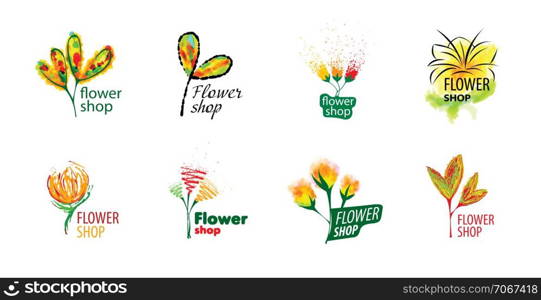 Logo for selling flowers. Abstract vector illustration.. Logo for selling flowers. Abstract vector illustration