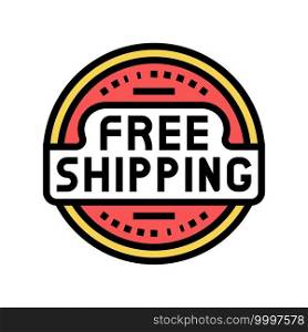 logo free shipping color icon vector. logo free shipping sign. isolated symbol illustration. logo free shipping color icon vector illustration