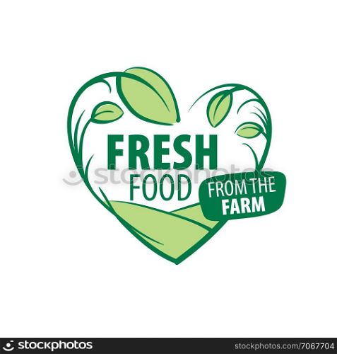 Logo fresh food from the farm. Vector illustration on white background.. Logo fresh food from the farm. Vector illustration on white background