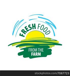 Logo fresh food from the farm. Vector illustration on white background.. Logo fresh food from the farm. Vector illustration on white background