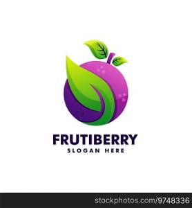 Logo frutiberry gradient colorful Royalty Free Vector Image