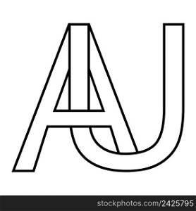 Logo gold, aurum sign au, ua icon sign two interlaced letters A, U vector logo au, ua first capital letters pattern alphabet a, u