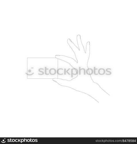 logo hand holding card illustration design