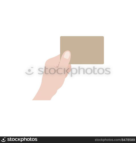 logo hand holding card illustration design