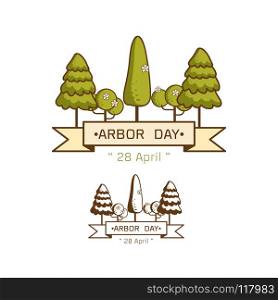 Logo icon National Arbor Day on white background Vector illustration.