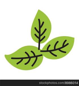 logo icon one green leaf