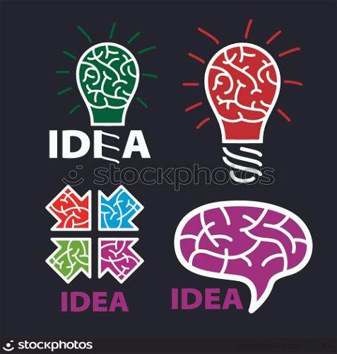 logo idea. brain on a black background