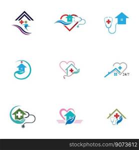 logo illustration of Home Care design Template