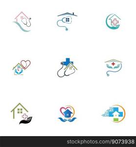 logo illustration of Home Care design Template