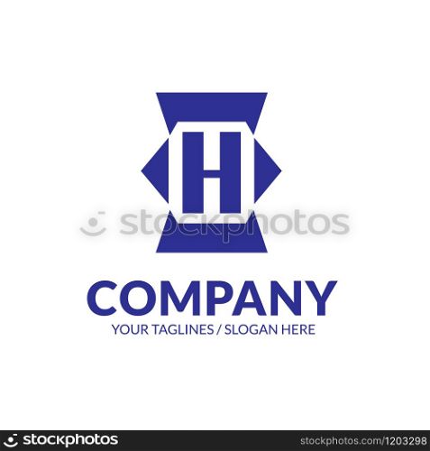 Logo initial Letter H Construction, Concept Logo Letter H and Icon Building