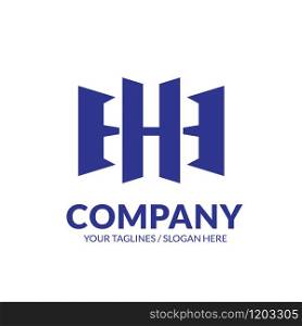 Logo initial Letter H Construction, Concept Logo Letter H and Icon Building