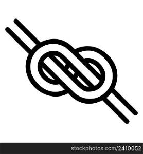 logo is a knotted knot in the form of an infinity, the shape is a simple black and white emblem to tie, a tightly knotted knot icon
