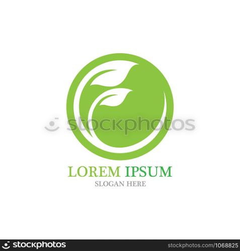 Logo leaf ecology nature element vector