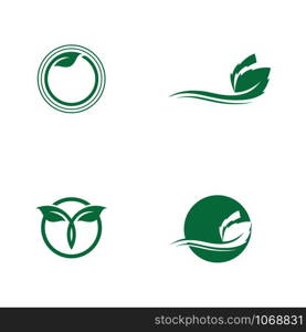 Logo leaf ecology nature element vector