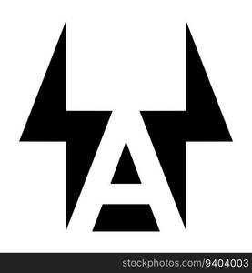 Logo letter a, lightning electric bolt power energy letter a