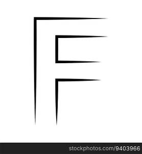 Logo letter f, icon axis alphabet logotype f emblem