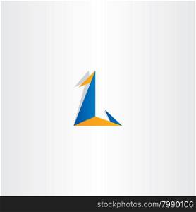 logo letter l triangle icon sign design