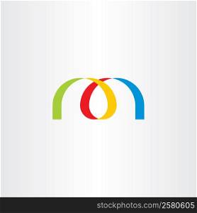 logo letter m colorful ribbon vector logo