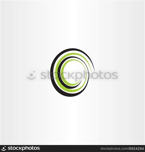 logo letter o green black spiral vector wave design