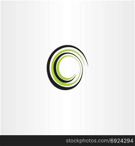 logo letter o green black spiral vector wave design