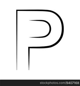 Logo letter p icon axis alphabet logotype o emblem