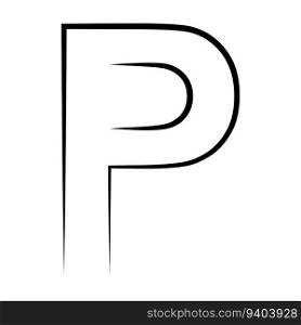 Logo letter p icon axis alphabet logotype p emblem