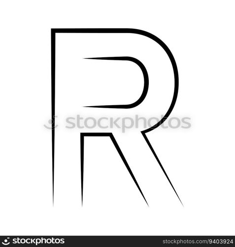 Logo letter r icon axis alphabet logotype r emblem