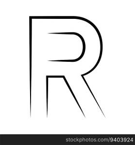 Logo letter r icon axis alphabet logotype r emblem