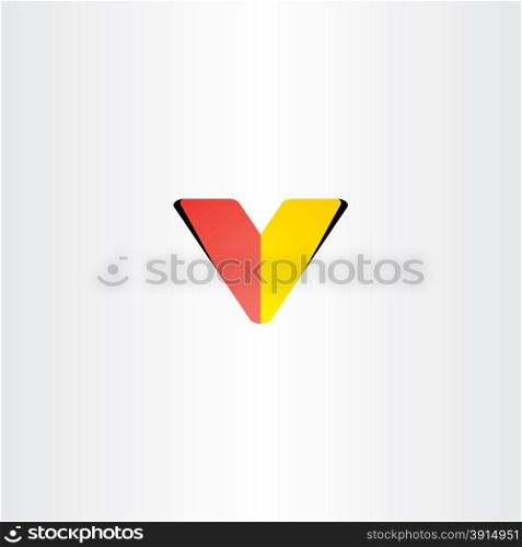 logo letter v red yellow symbol vector design