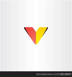 logo letter v red yellow symbol vector design