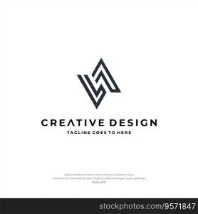 Logo Letter VA Premium Line Alphabet Monochrome Monogram emblem. Vector graphic design template element. Graphic Symbol for Corporate Business Identity.