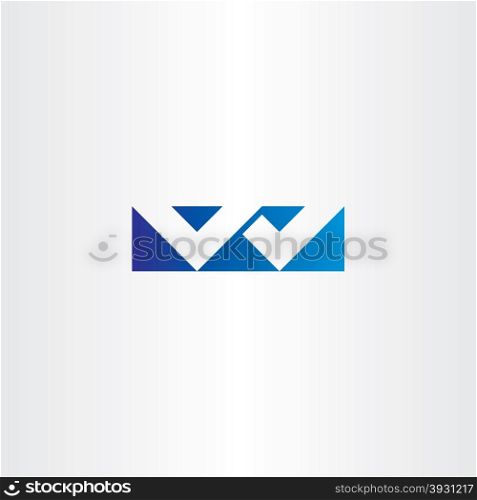 logo letter w blue sign vector icon design logotype element