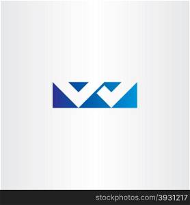 logo letter w blue sign vector icon design logotype element