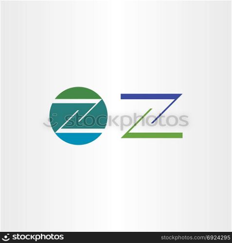 logo letter z icon green blue sign