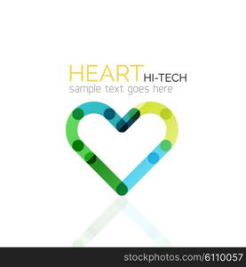 Logo love heart, abstract vector linear geometric business icon