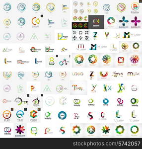 Logo mega collection, abstract geometric business icon set