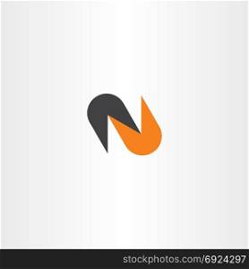 logo n letter black orange logotype