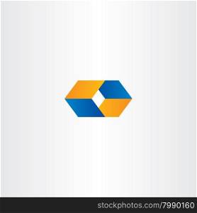 logo o letter o orange blue logotype vector emblem