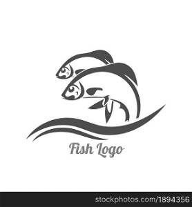 logo of a fish, fishing or fish restaurant. Flat style.